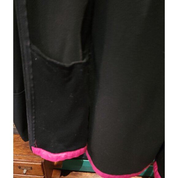 Women's Black Hooded Jacket 3X 22W-24W W/ Pink Accents Full Zip Pockets Polyeste - Picture 11 of 16